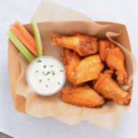 6 Classic Bone-In Wings · 6 Classic bone-in chicken wings tossed in 1 wing flavor and served with fresh carrot & celer...