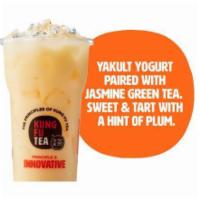 Yogurt Green Tea · Smooth and sweet Yakult combined with our fragrant Jasmine Green Tea. Sweet and Floral with ...