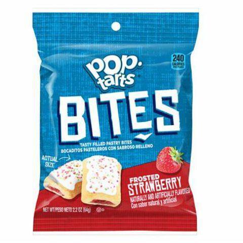 Pop-Tarts Bites Strawberry 3.5oz · Featuring the crust, strawberry filling and frosting you love about Pop-Tarts® in a bite-sized snack – perfect for snacking anytime, anywhere.