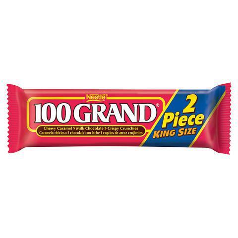 100 Grand King Size 2.8oz · Crunchy chocolate combined with soft, chewy caramel.