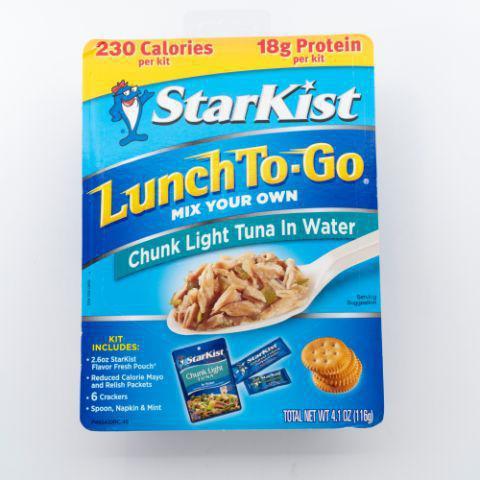 StarKist Chunk Lite Lunch Kit 4.1oz · Take your lunch-- to go! Lunch To-Go® Chunk Light Mix Your Own Tuna Salad kits come with all of the fixings for a delicious tuna salad made the way you like it