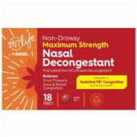 24/7 Life Nasal Decongestant 20 mg 18 Tablets · Non-drowsy and maximum strength. Releases sinus pressure, sinus, and nasal congestion