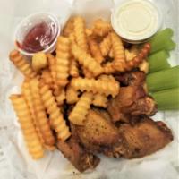 Wakanda Wings · 4 breaded wings served with a side of crisp celery and carrots flavors: original, BBQ, heat,...
