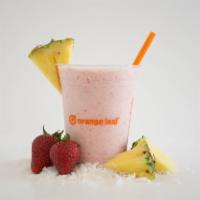 Strawberry Pina Colada · Strawberries, coconut flakes, and pineapple.