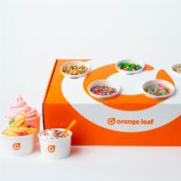 Large Party Box · Our large up party box contains 50 8oz cups of yogurt and 10 cups of toppings.