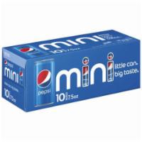 Pepsi Mini 10 Pack 7.5oz Can · Enjoy a crisp, smooth, refreshing Pepsi - little can, big taste.
