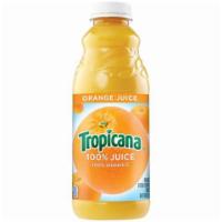 Tropicana Orange Juice 32oz · 100% pure orange juice that’s squeezed from fresh oranges.  With no added sugar, water, or p...