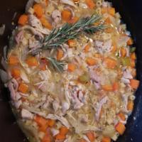 Chicken Noodle Soup · Chicken Noodle Soup the way it should be, full flavor, sturdy noodles, and full of veggies t...