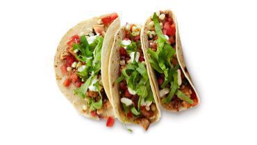 Tacos · Your choice of freshly grilled meat or sofritas served in a soft or hard-shell tortilla with guac, salsa, queso blanco, sour cream or cheese, and topped with hand-cut romaine lettuce.