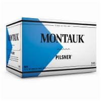 Montauk Pilsner · Must be 21 to purchase. 12 oz. cans. 