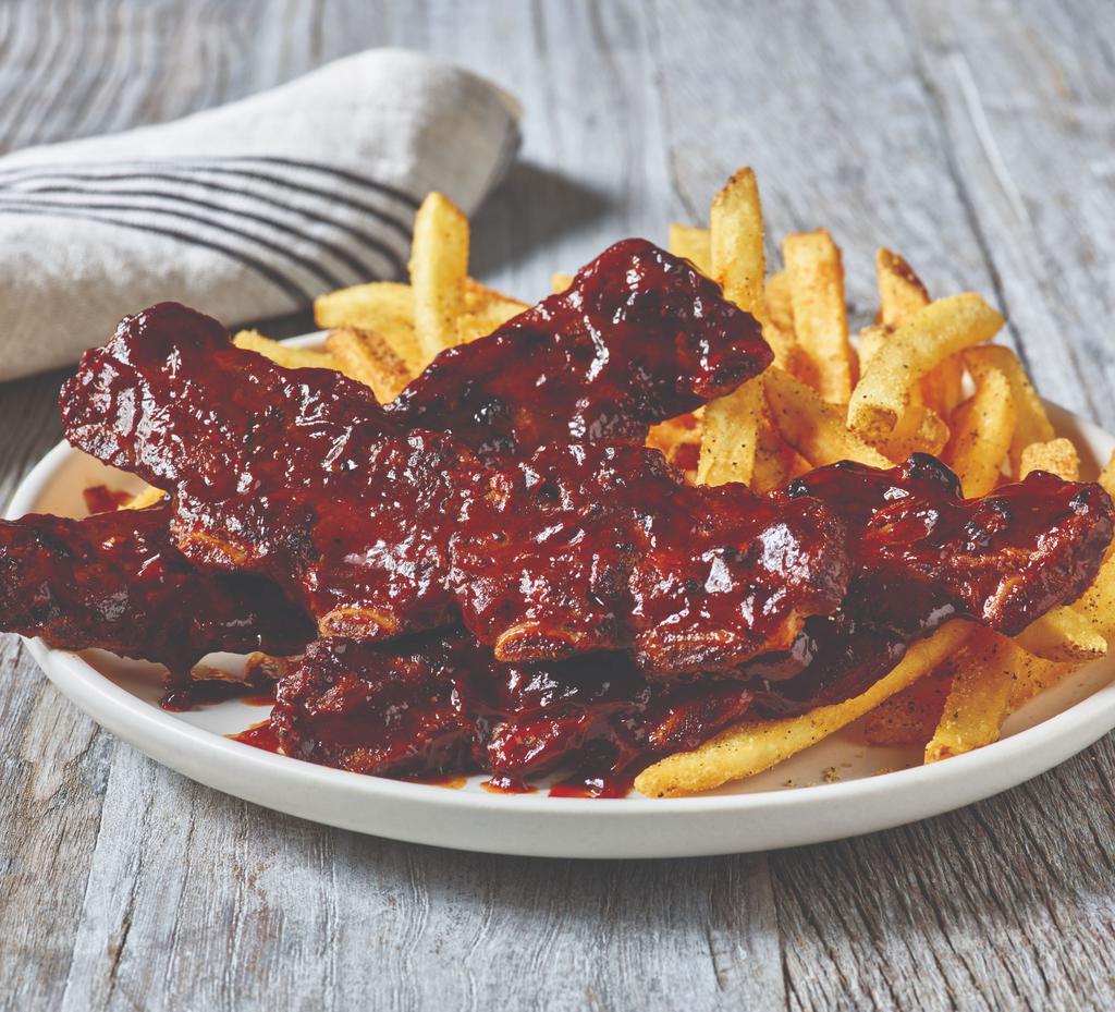 Applebee's Riblets Platter · An Applebee's original! Our famous slow cooked riblets, slathered in your choice of sauce. Served with slaw and fries.