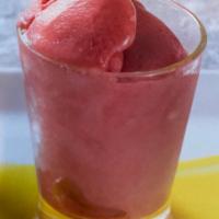 Raspberry Sorbet  · 100% real red raspberries, they are hard to improve upon so we haven’t
