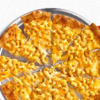 Mac and Cheese Pizza · Cavatappi in mac and cheese sauce and 100% real cheese.