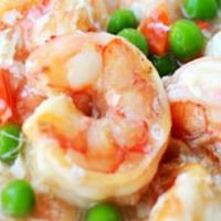 95. Shrimp with Lobster Sauce · Served with rice.