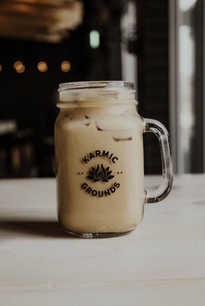Iced Latte · Two shots of espresso with cold organic whole milk served over ice.