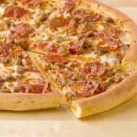 Large Spicy Italian Pizza · Pepperoni and a double portion of spicy Italian sausage.