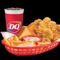 Chicken Strip Country Basket® (6 Pieces) Combo · DQ®s crunchy, golden Chicken Strip Country Basket® is served with crispy fries, Texas toast,...