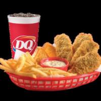 Steak Finger Country Basket Combo · DQ®s crunchy, golden steak finger country basket® is served with crispy fries, Texas toast a...
