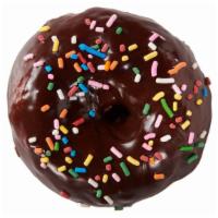 Cake Donut with Chocolate Frosting & Sprinkles · 