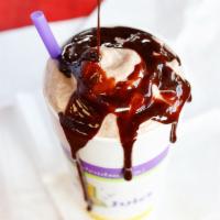 Peanut Butter Chocolate - 24 oz · Non-Fat Milk, Peanut Butter, Chocolate Syrup, Banana, & Non-Fat Yogurt