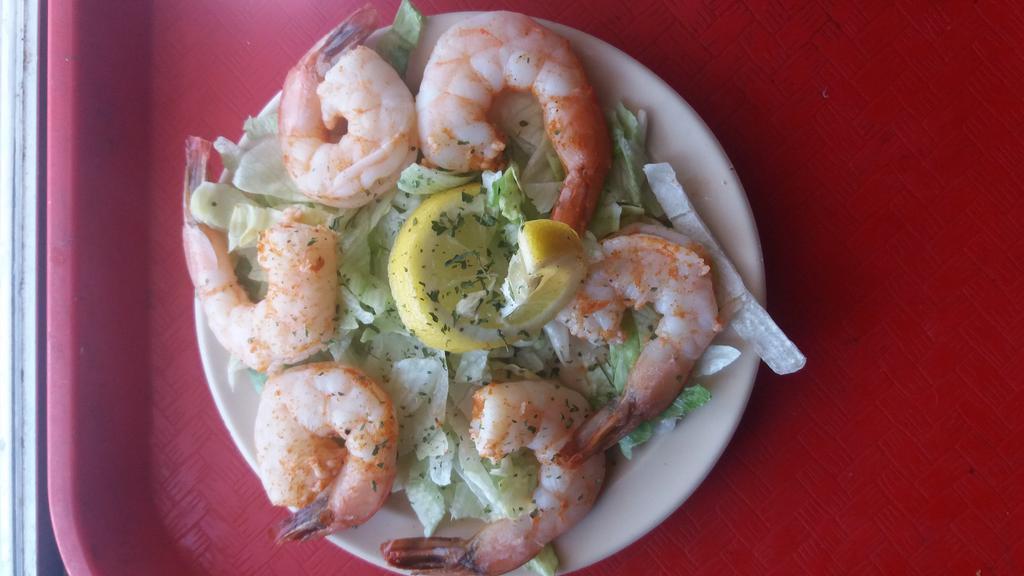 Shrimp Platter · 8 large shrimp served with coleslaw, fries, and bread.