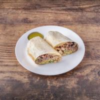 Grilled Chicken Burrito · Served with rice, beans, Monterrey Jack cheese, lettuce, guacamole, pico de gallo and sour c...