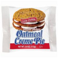 Little Debbie Double Decker Oatmeal Creme Pie 3.9oz · Soft oatmeal cookies layered with creme. Whole grain oats, molasses, and irresistible creme ...