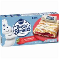 Pillsbury Toaster Strudel Strawberry 6 Pack · A flaky pastry filled with tasty strawberry filling and topped with sweet, creamy icing.