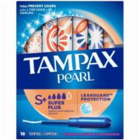 Tampax Pearl Super 18 Count · Tampax Pearl Super Absorbency tampons are free of perfume and chlorine bleaching, and clinic...