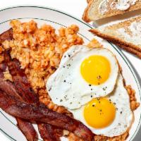 2 Eggs Any Style Platter · Your Choice of: Eggs, Meat, Side & Toast!
Wide Variety of Selections!