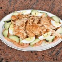 Grilled Chicken Salad · Lettuce, Tomatoes, Cucumbers, Onions & Boiled Egg