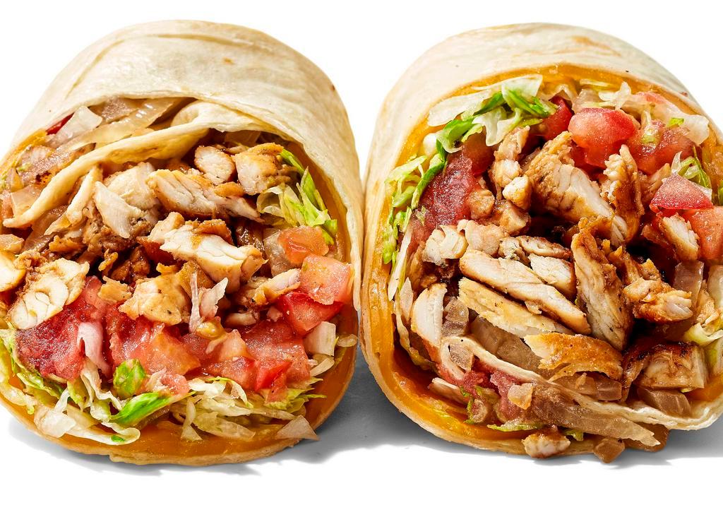 Grilled Chicken Wrap Sandwich · Chicken with lettuce, tomatoes and melted cheese.