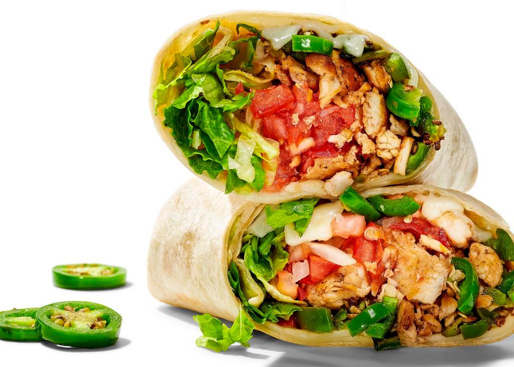 Mexican Wrap · Grilled Chicken With Mozzarella, Onions, Jalapeño, Lettuce & Tomato.