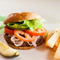 Veggie Burger · (376 cal, 9 gm fat, 65 carbs, 14 gm protein) A lentil, brown rice, mushroom, celery, carrot,...