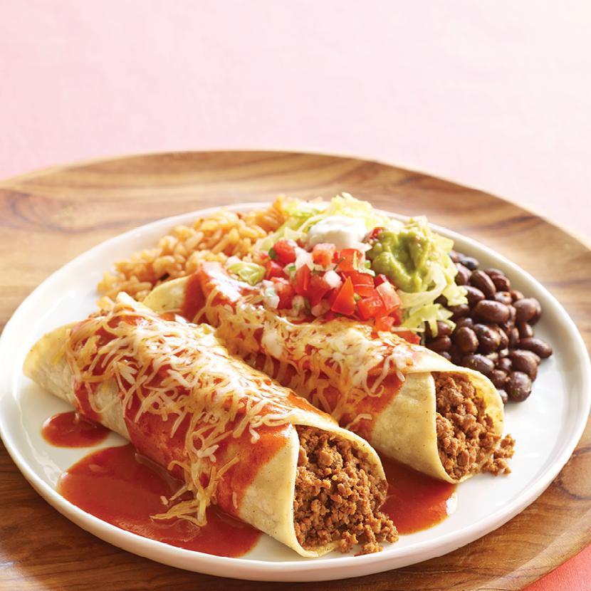Enchilada Platter · Our enchilada platters are served with 2 delicious enchiladas on either corn or flour tortillas, rice and beans and covered in our special enchilada sauce. Includes choice of meat.
