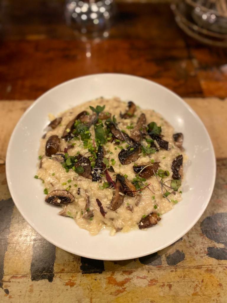 WILD MUSHROOM RISOTTO    · Wild Mushroom Risotto, topped with Truffle Oil