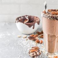 Acai Cacao Almond Smoothie · Almond butter, cacao powder, and almond milk.