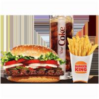 Impossible™ Whopper Meal · Our Impossible™ Whopper Sandwich features a savory flame-grilled patty made from plants topp...