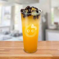 Bubble Gaga · Passion fruit green tea with chewy bubbles and coconut jelly. Served cold only.