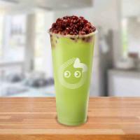 Red Bean Matcha Latte · Japanese matcha with sweet red bean and milk. Made with Lactaid fresh milk. Lactose free.