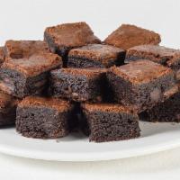 Brownie · Bite size brownies with caramel sauce