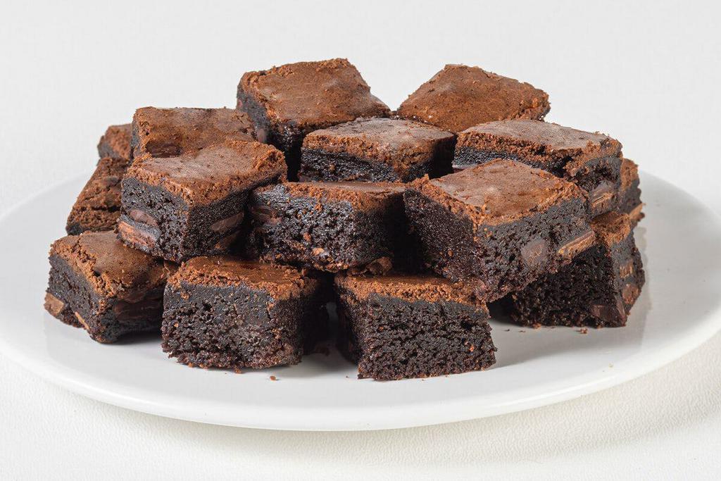 Brownie · Bite size brownies with caramel sauce