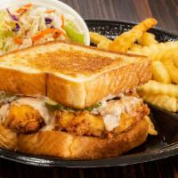 Big Bird Sandwich Combo · 3 Chicken Tenders on Texas Toast with bird sauce, fries and regular drink
