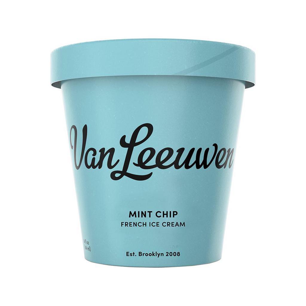 Van Leeuwen Ice Cream Mint Chip · By Van Leeuwen. Nothing makes us happier than this Mint Chip Ice Cream by Van Leeuwen Ice Cream. We use single origin chocolate chips, so you can taste their true flavor profile. We add in a little pure peppermint extract and chef’s kiss. Contains dairy and eggs. We cannot make substitutions.