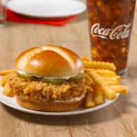 Chicken Sandwich Individual Combo · We crafted a sandwich using our legendary hand-battered chicken filet placed between a honey...