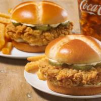XL Combo 2 Chicken Sandwiches, Regular Side and Large Drink · We crafted a sandwich using our legendary hand-battered chicken filet placed between a honey...