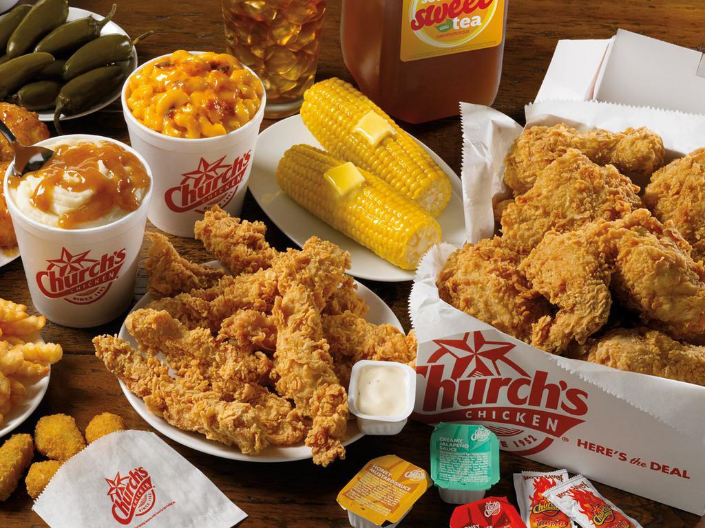6 Pieces Mixed Chicken & 8 Piece Texas Tenders™ Meal · 6 Pieces of mixed Chicken and 8 Texas Tenders™, served with your choice of any 2 large sides, 4 scratch made Honey-Butter Biscuits™ and a gallon drink.