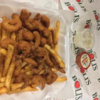 Shrimp Basket with Crispy Fries · 