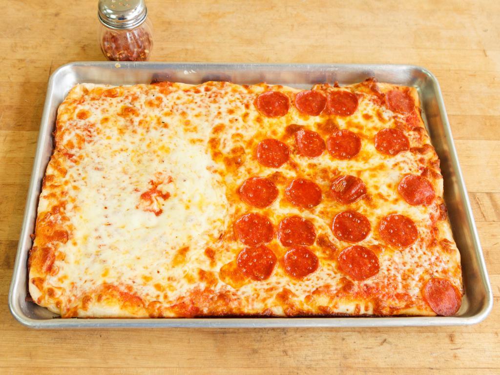 Pepperoni Pizza · Slice of Pepperoni and mozzarella. Made with our homemade dough and homemade pizza sauce and mozzarella cheese.