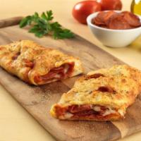 Create Your Own Calzone · Filled with your choice of 2 toppings and smoked provolone cheese and topped with Asiago, Ro...